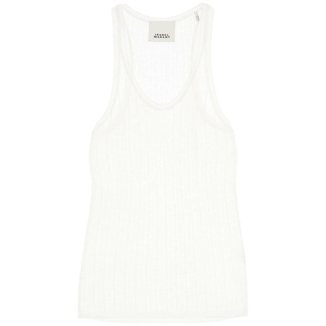 White Lightweight Ribbed Viscose-Blend Tank Top ISABEL MARANT JOHN JULIA.