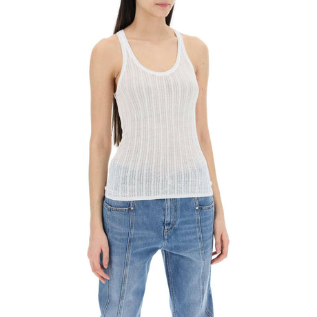 White Lightweight Ribbed Viscose-Blend Tank Top ISABEL MARANT JOHN JULIA.