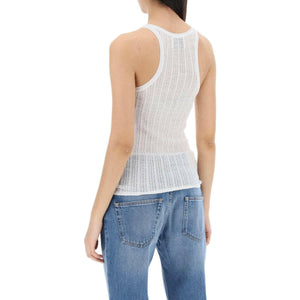 White Lightweight Ribbed Viscose-Blend Tank Top ISABEL MARANT JOHN JULIA.