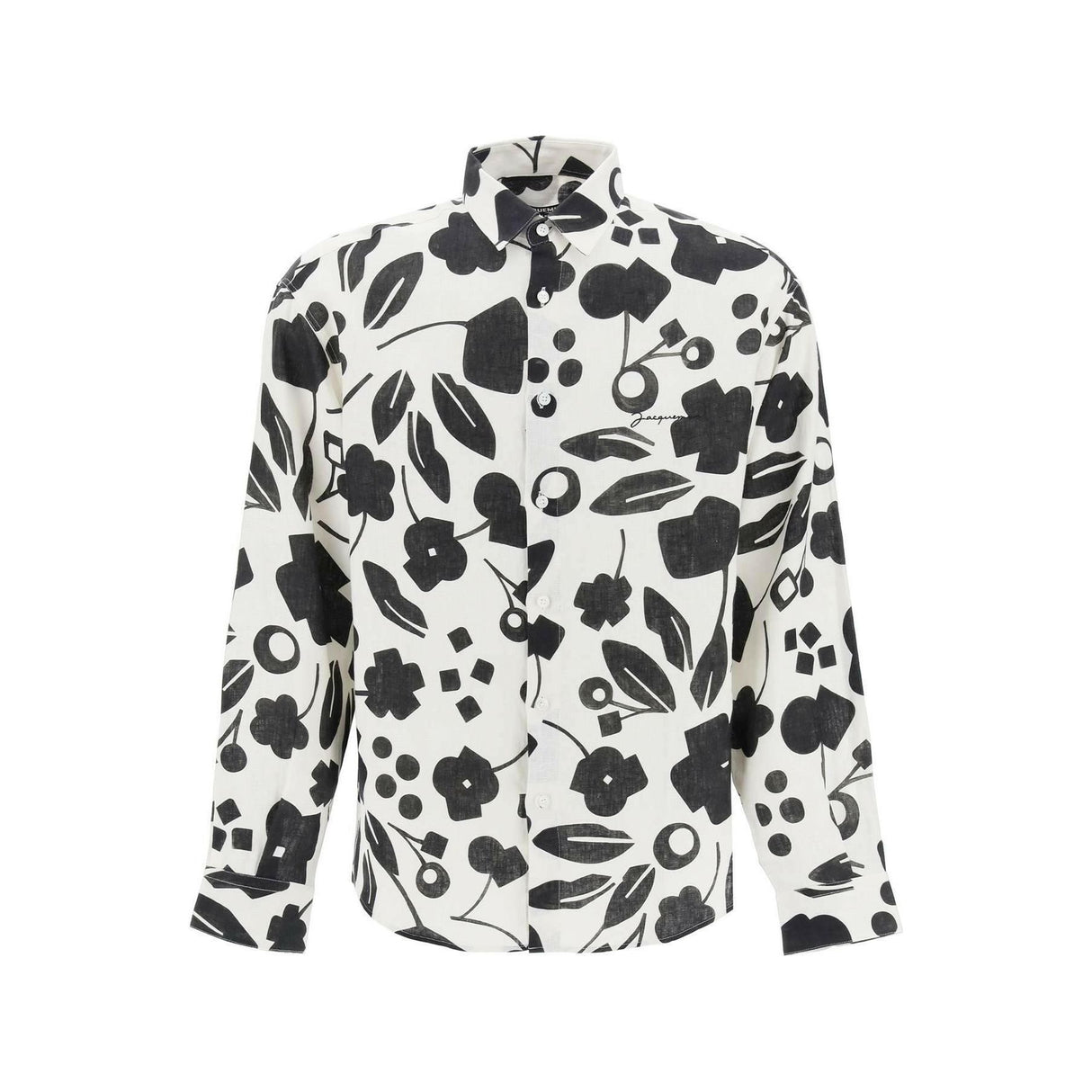 Black and White Floral Linen Shirt JACQUEMUS JOHN JULIA.