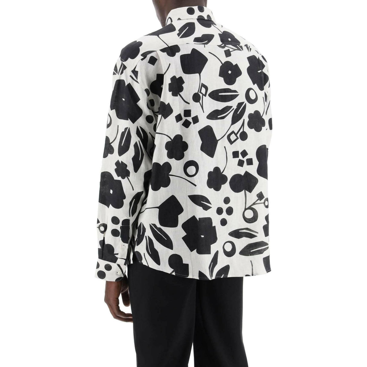 Black and White Floral Linen Shirt JACQUEMUS JOHN JULIA.