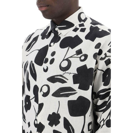 Black and White Floral Linen Shirt JACQUEMUS JOHN JULIA.