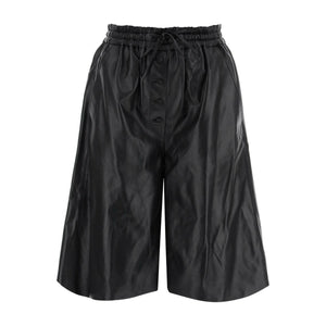 Black Nappa Leather Drawstring Shorts JIL SANDER JOHN JULIA.