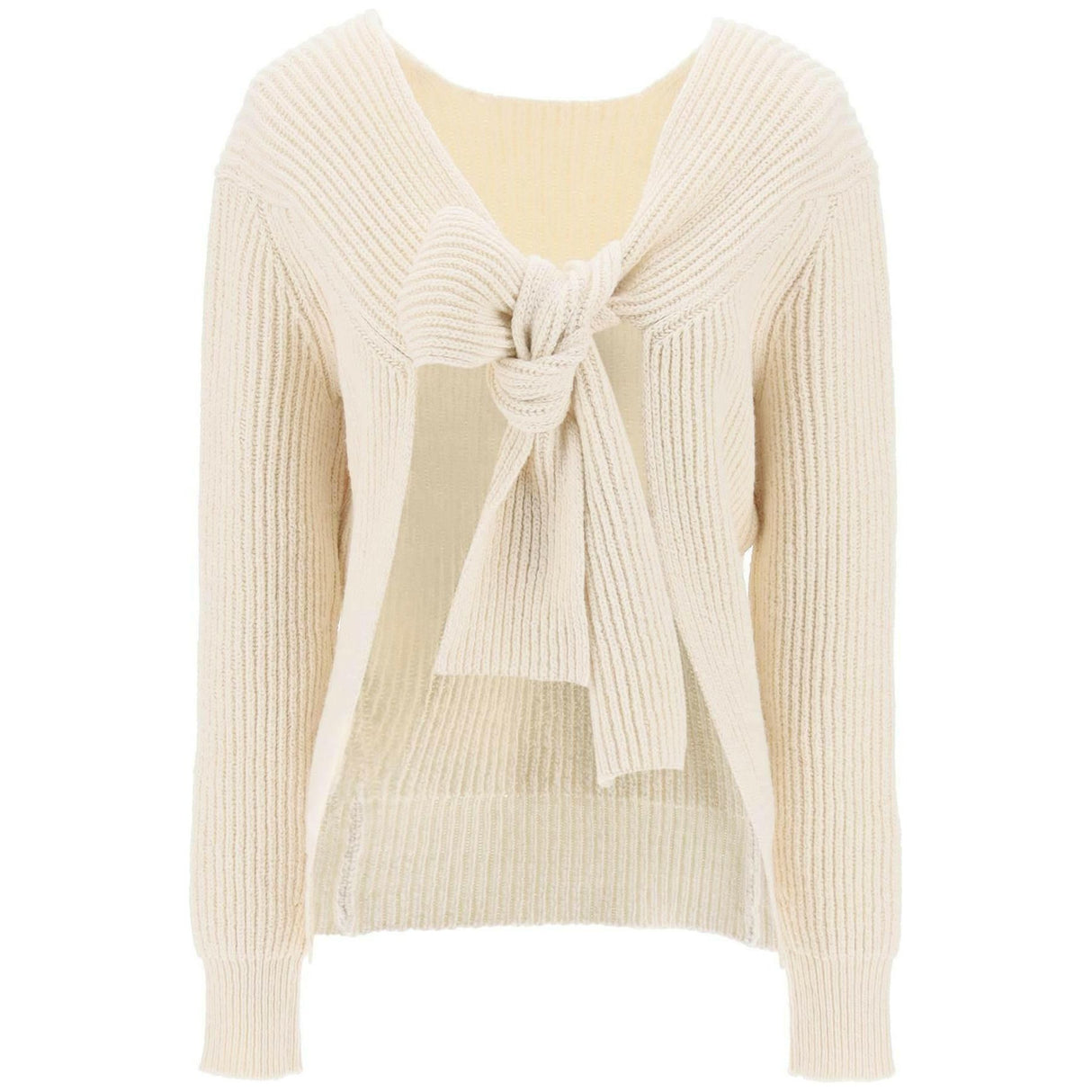 Ribbed Front-Tie Sweater JIL SANDER JOHN JULIA.