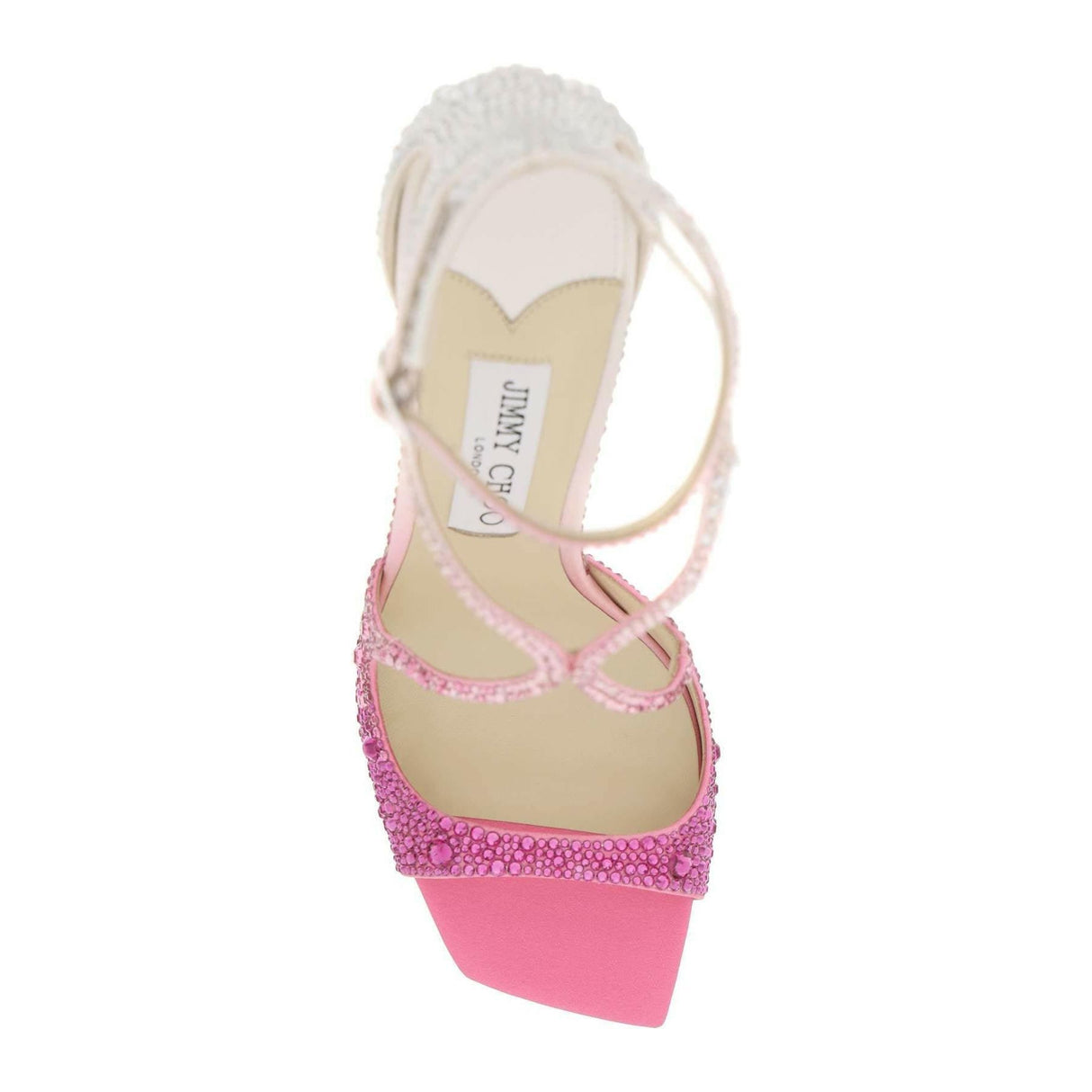 Candy Pink 'Azia 95' All-Over Crystal Sandals JIMMY CHOO JOHN JULIA.