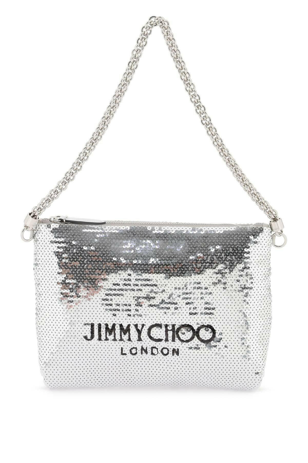 Jimmy Choo Silver Callie Sequin Shoulder Bag - JOHN JULIA