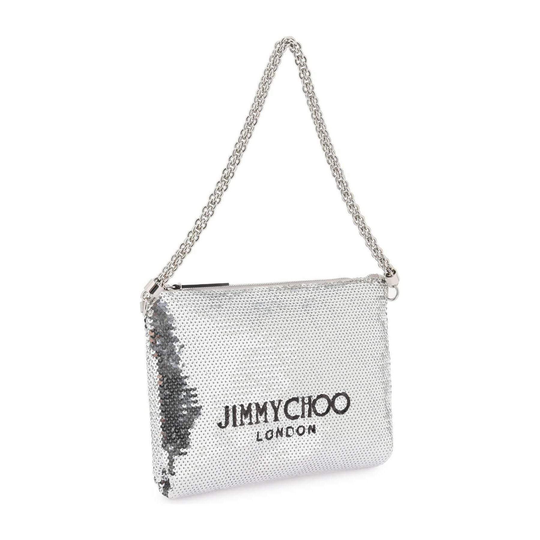 Silver Callie Sequin Shoulder Bag JIMMY CHOO JOHN JULIA.