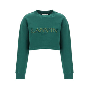 Cropped Sweatshirt With Embroidered Logo Patch LANVIN JOHN JULIA.