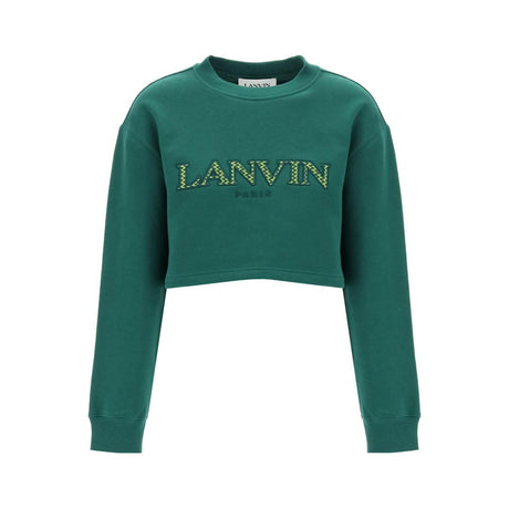 Cropped Sweatshirt With Embroidered Logo Patch LANVIN JOHN JULIA.