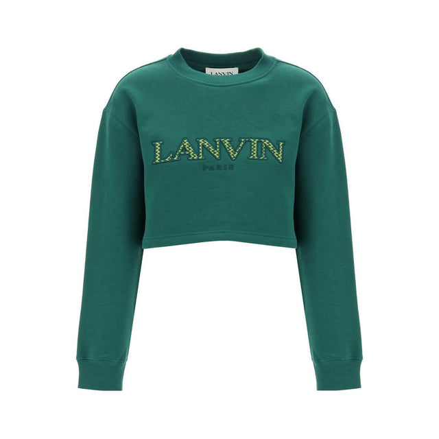 Cropped Sweatshirt With Embroidered Logo Patch LANVIN JOHN JULIA.