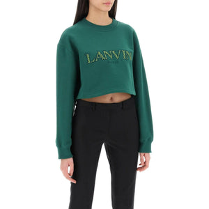 Cropped Sweatshirt With Embroidered Logo Patch LANVIN JOHN JULIA.