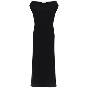 Black 'Martial' Long Organic Cotton Dress LOULOU STUDIO JOHN JULIA.