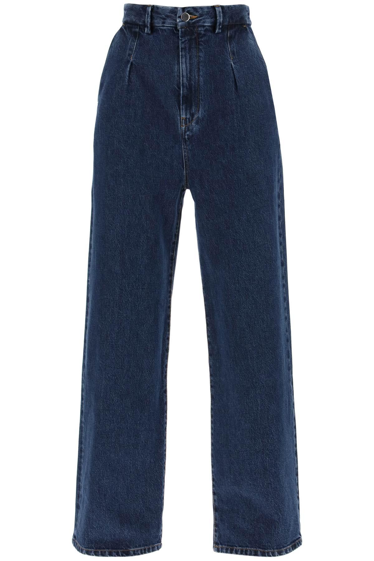 Loulou Studio Blue Attu Wide-Leg Organic Cotton Jeans - JOHN JULIA