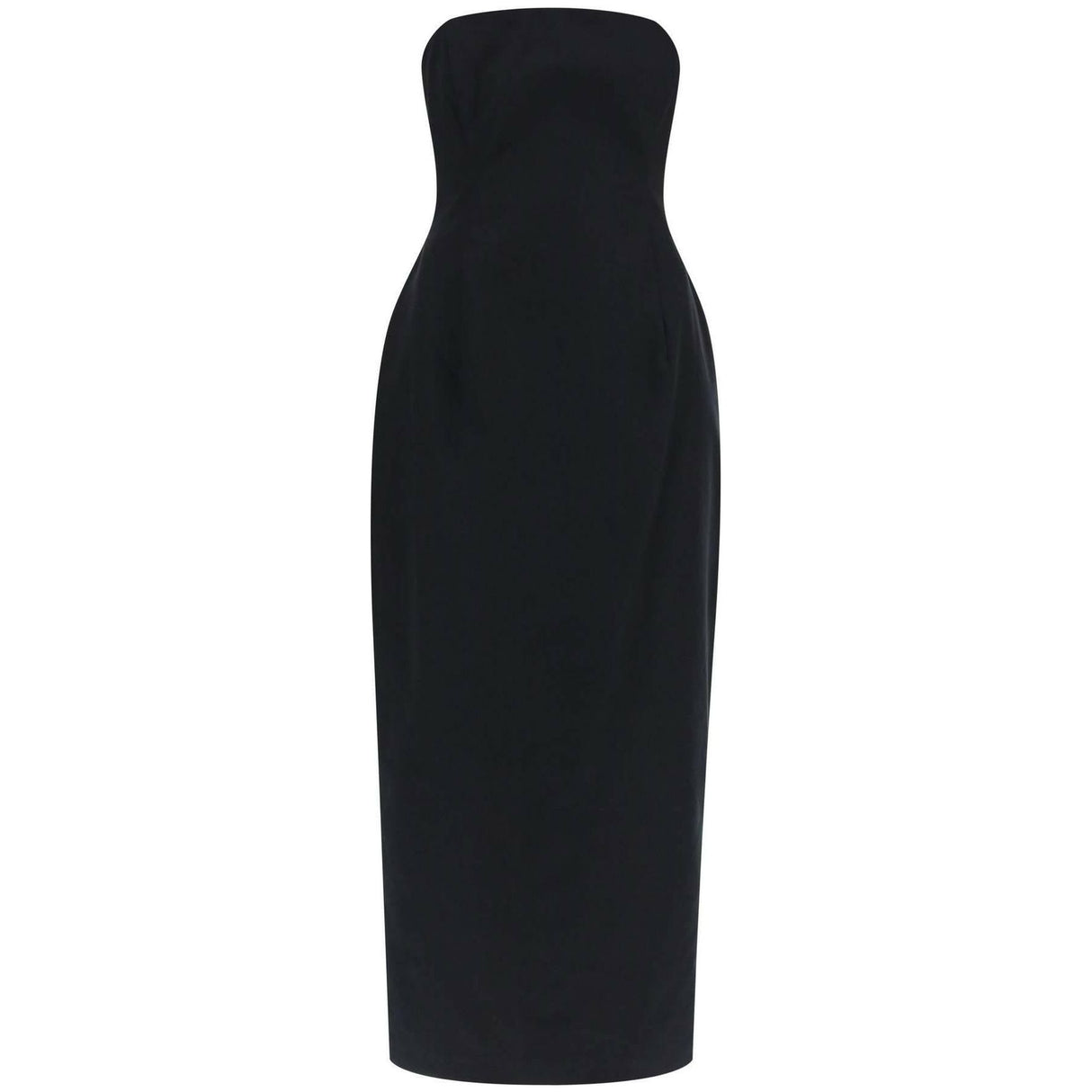 Black Cotton Poplin Hourglass Bustier Midi Dress MAGDA BUTRYM JOHN JULIA.