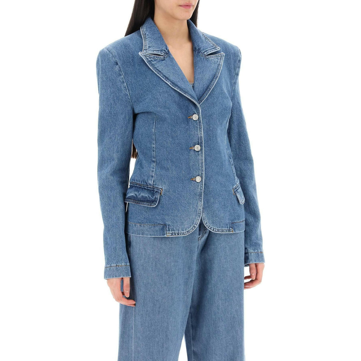 Single-Breasted Jacket In Denim MAGDA BUTRYM JOHN JULIA.