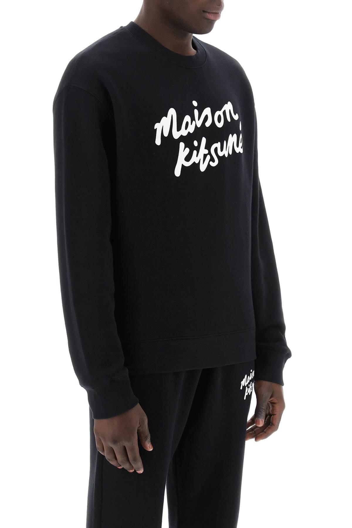 Maison Kitsune Black Cotton Handwriting Comfort Sweatshirt - JOHN JULIA