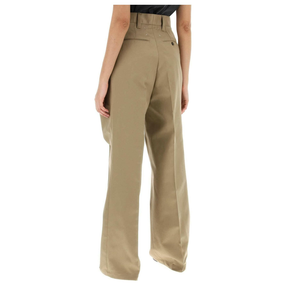 Beige Pendleton Yoke Trousers MAISON MARGIELA JOHN JULIA.