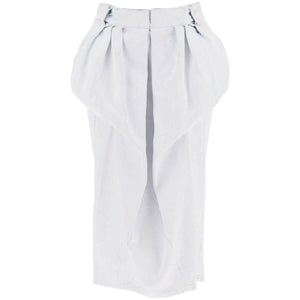 White Coated Denim Ruched Midi Skirt MAISON MARGIELA JOHN JULIA.