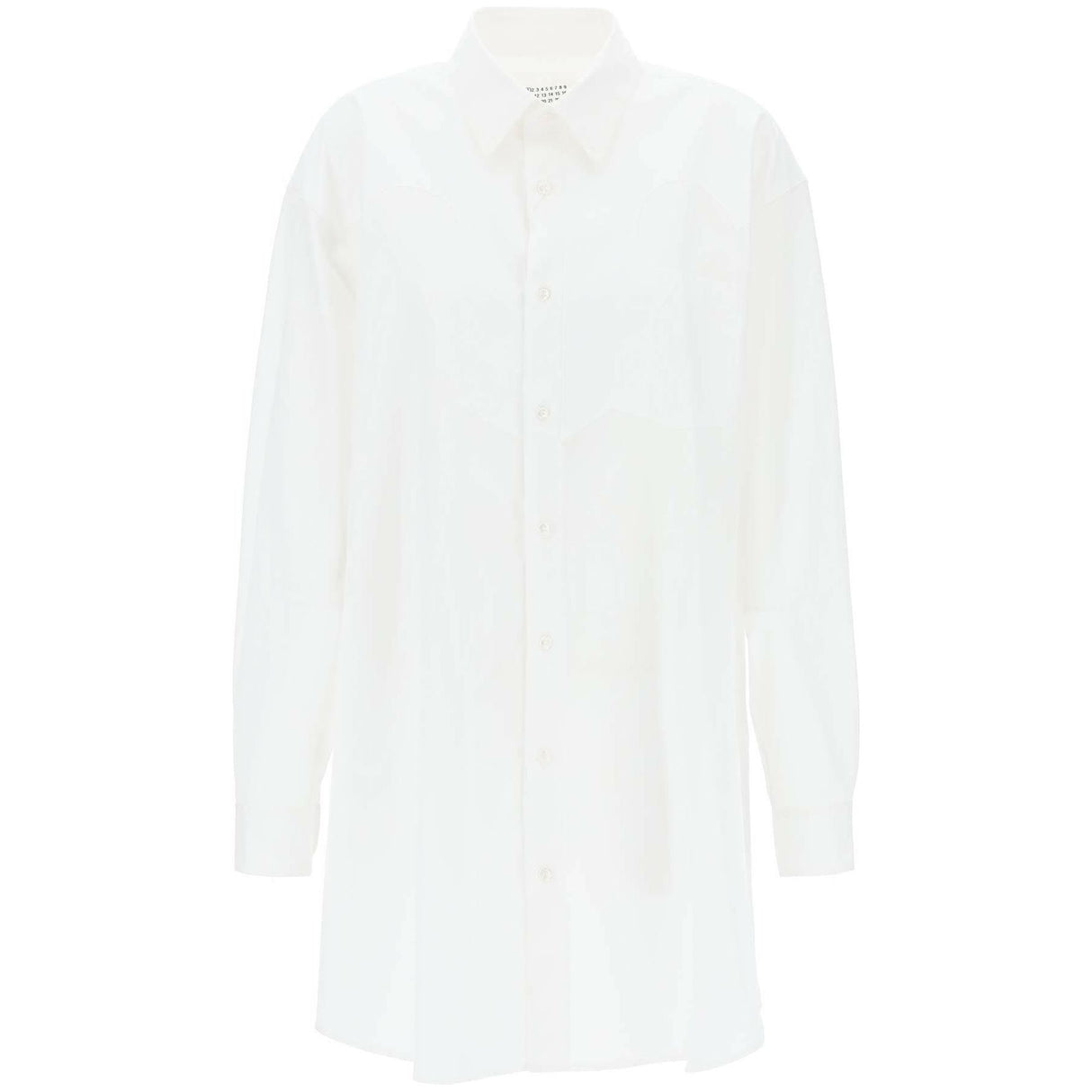 White Cotton Poplin Western Yoke Shirt Dress MAISON MARGIELA JOHN JULIA.