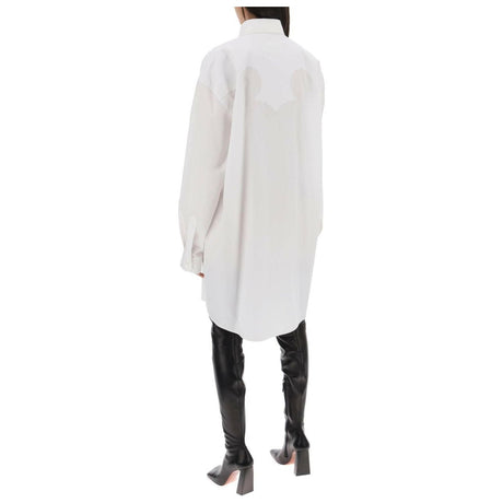 White Cotton Poplin Western Yoke Shirt Dress MAISON MARGIELA JOHN JULIA.