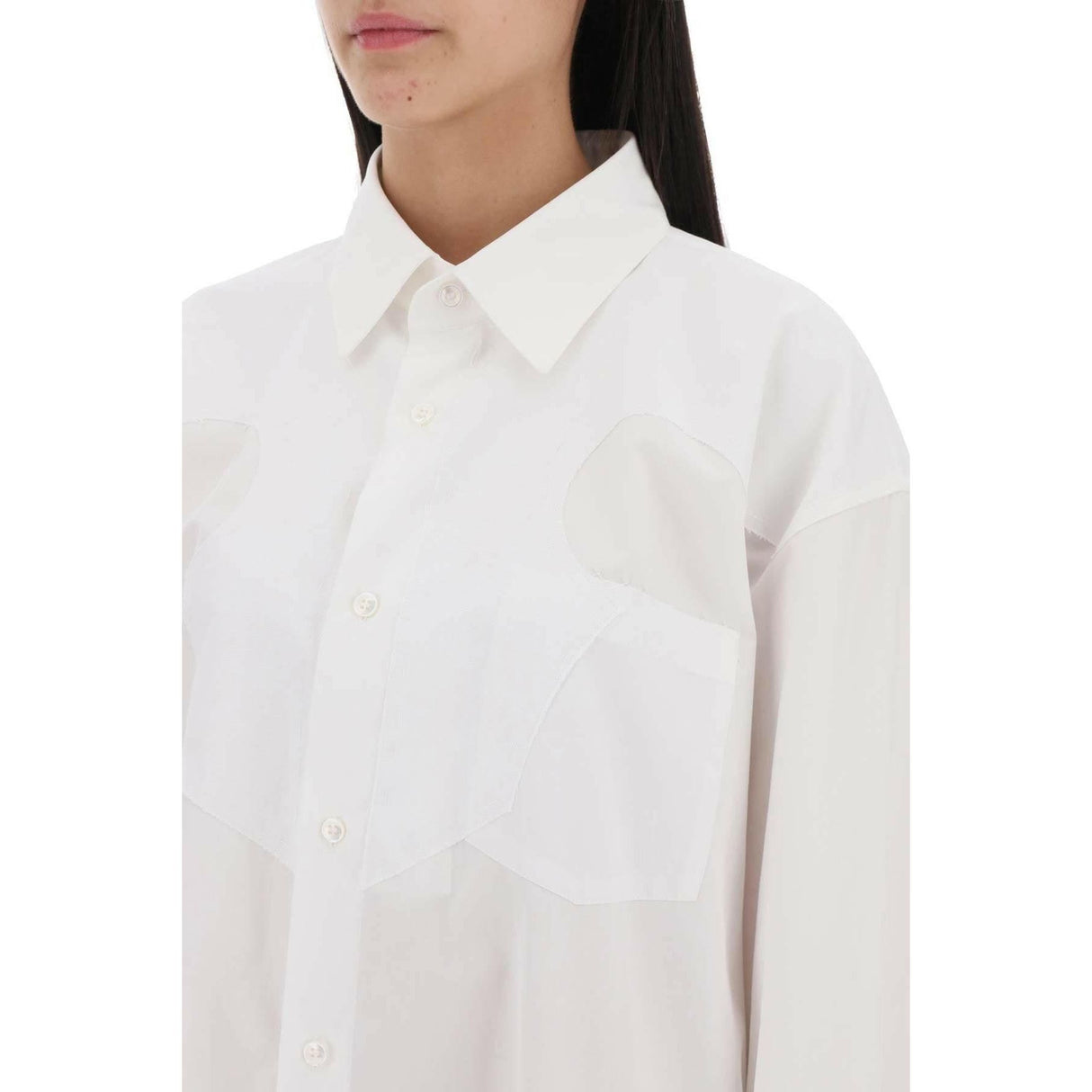 White Cotton Poplin Western Yoke Shirt Dress MAISON MARGIELA JOHN JULIA.