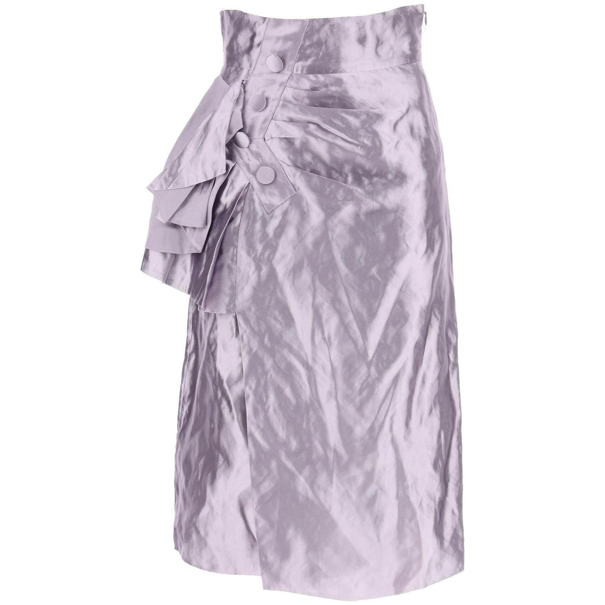 Wrinkled Metallic Duchesse Satin Skirt MAISON MARGIELA JOHN JULIA.