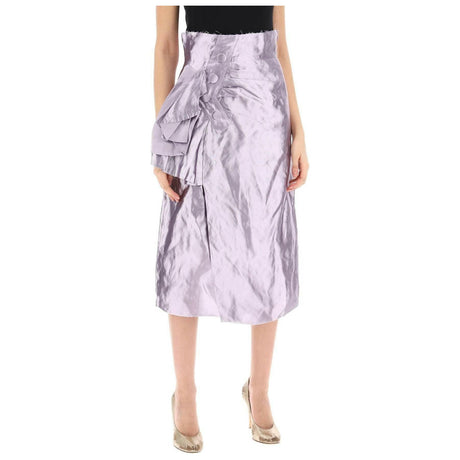 Wrinkled Metallic Duchesse Satin Skirt MAISON MARGIELA JOHN JULIA.