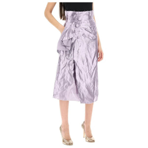 Wrinkled Metallic Duchesse Satin Skirt MAISON MARGIELA JOHN JULIA.