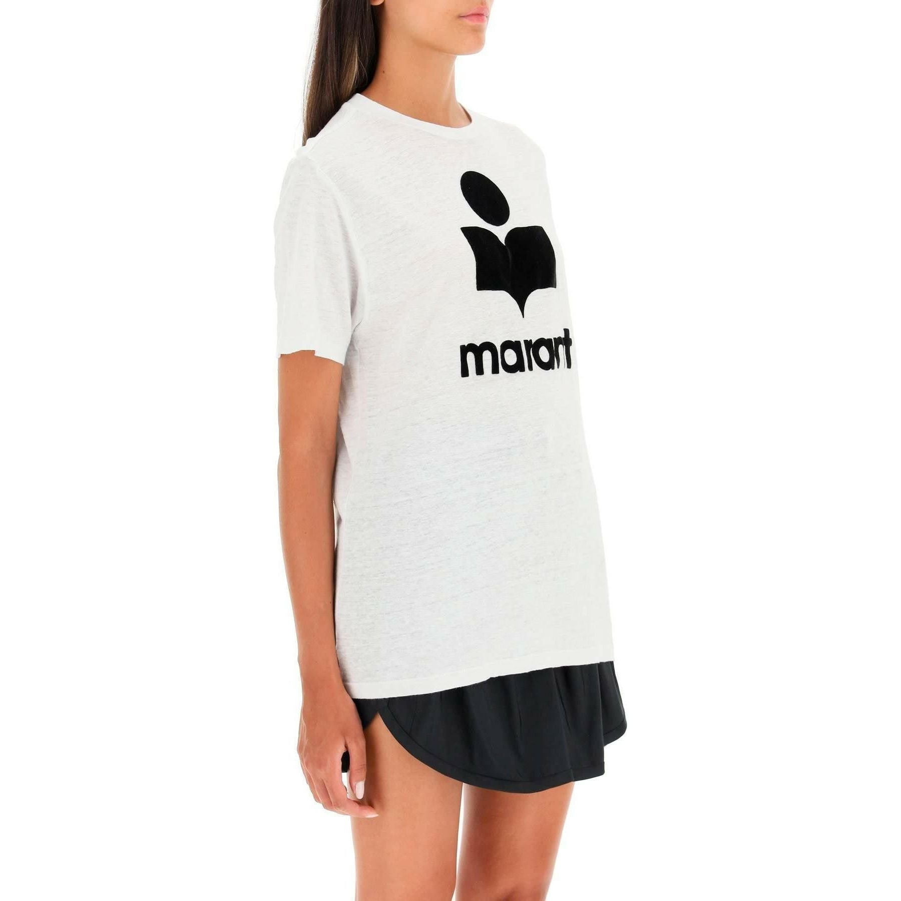 Zewel T-Shirt With Flocked Logo MARANT ETOILE JOHN JULIA.