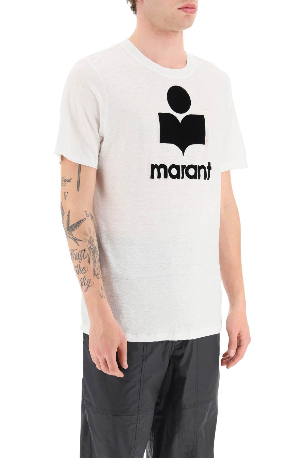 Marant Karman Logo Linen T Shirt - JOHN JULIA