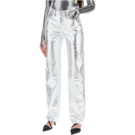 Moonogram Pants In Laminated Leather MARINE SERRE JOHN JULIA.