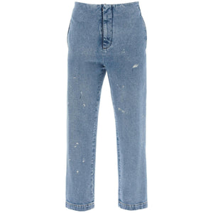 Blue Cotton Straight-Leg No Waistband Jeans MM6 MAISON MARGIELA JOHN JULIA.