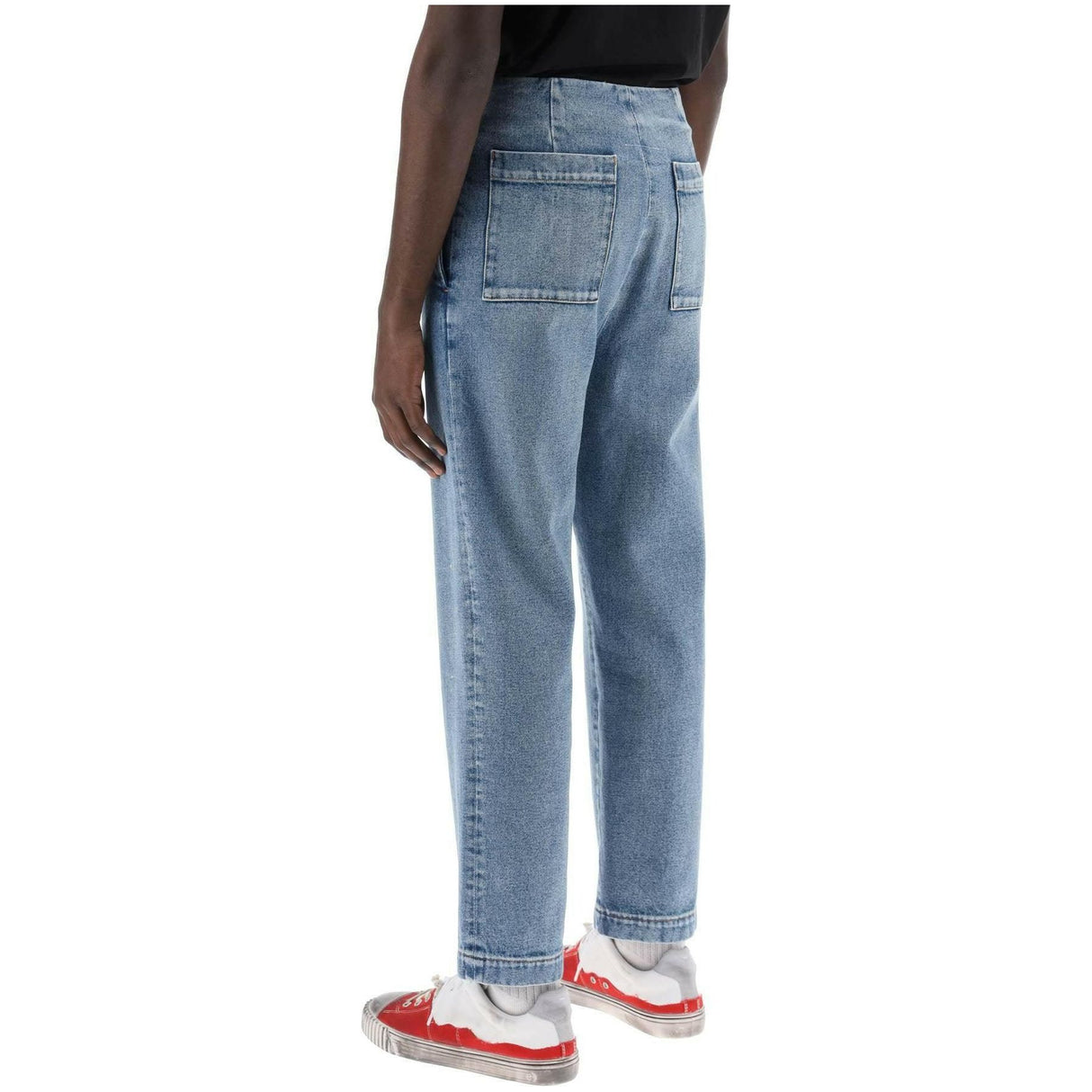 Blue Cotton Straight-Leg No Waistband Jeans MM6 MAISON MARGIELA JOHN JULIA.