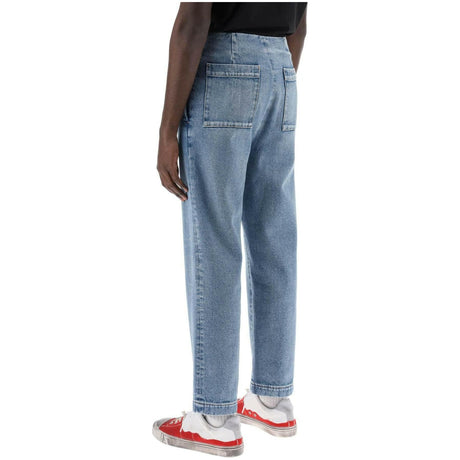 Blue Cotton Straight-Leg No Waistband Jeans MM6 MAISON MARGIELA JOHN JULIA.