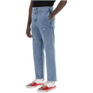 Blue Cotton Straight-Leg No Waistband Jeans MM6 MAISON MARGIELA JOHN JULIA.