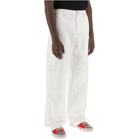 Off-White Cotton Canvas Wide-Leg Trousers MM6 MAISON MARGIELA JOHN JULIA.