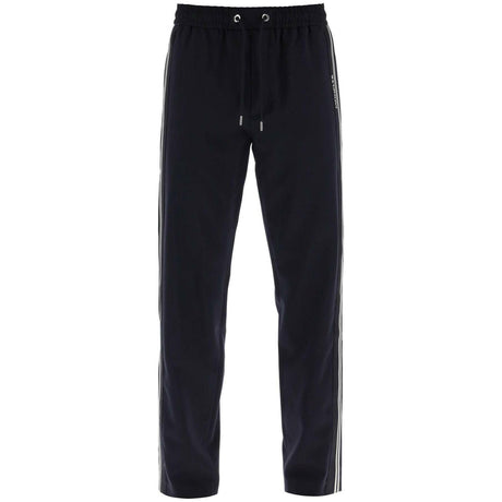 Dark Blue Wool-Twill Side-Striped Track Pants MONCLER JOHN JULIA.