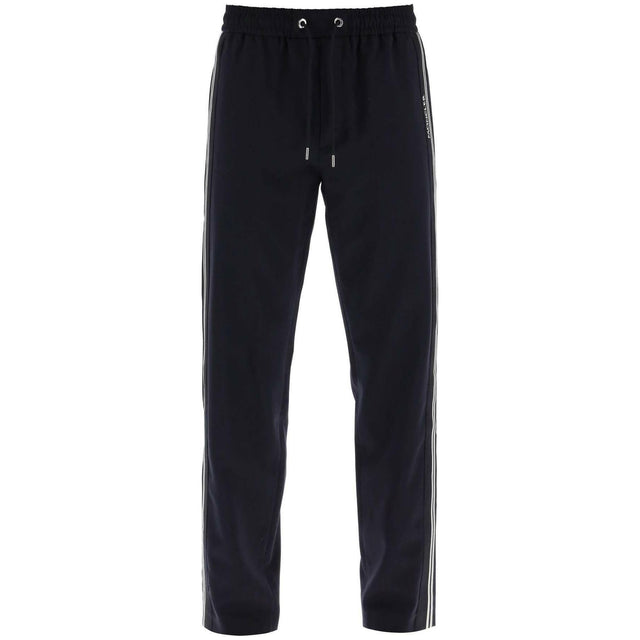 Dark Blue Wool-Twill Side-Striped Track Pants MONCLER JOHN JULIA.