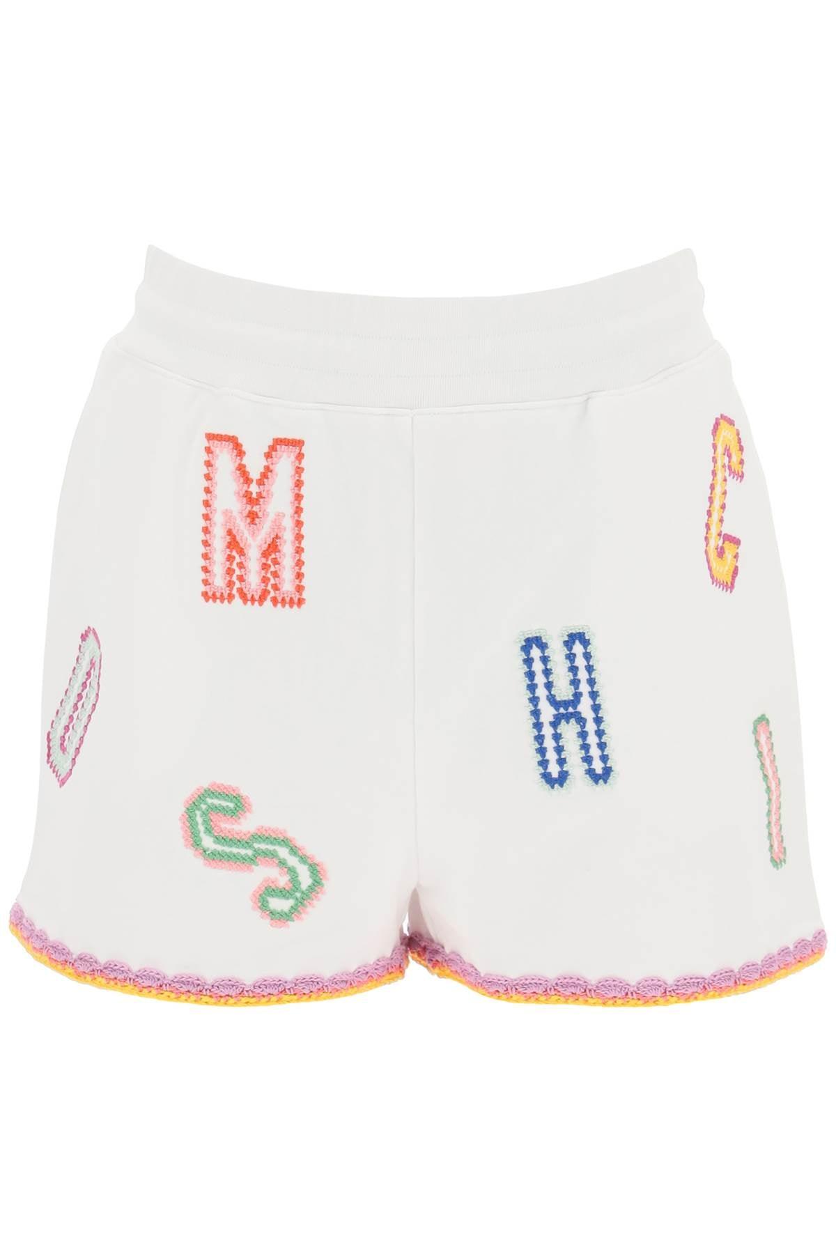 Moschino Embroidered Cotton Shorts - JOHN JULIA