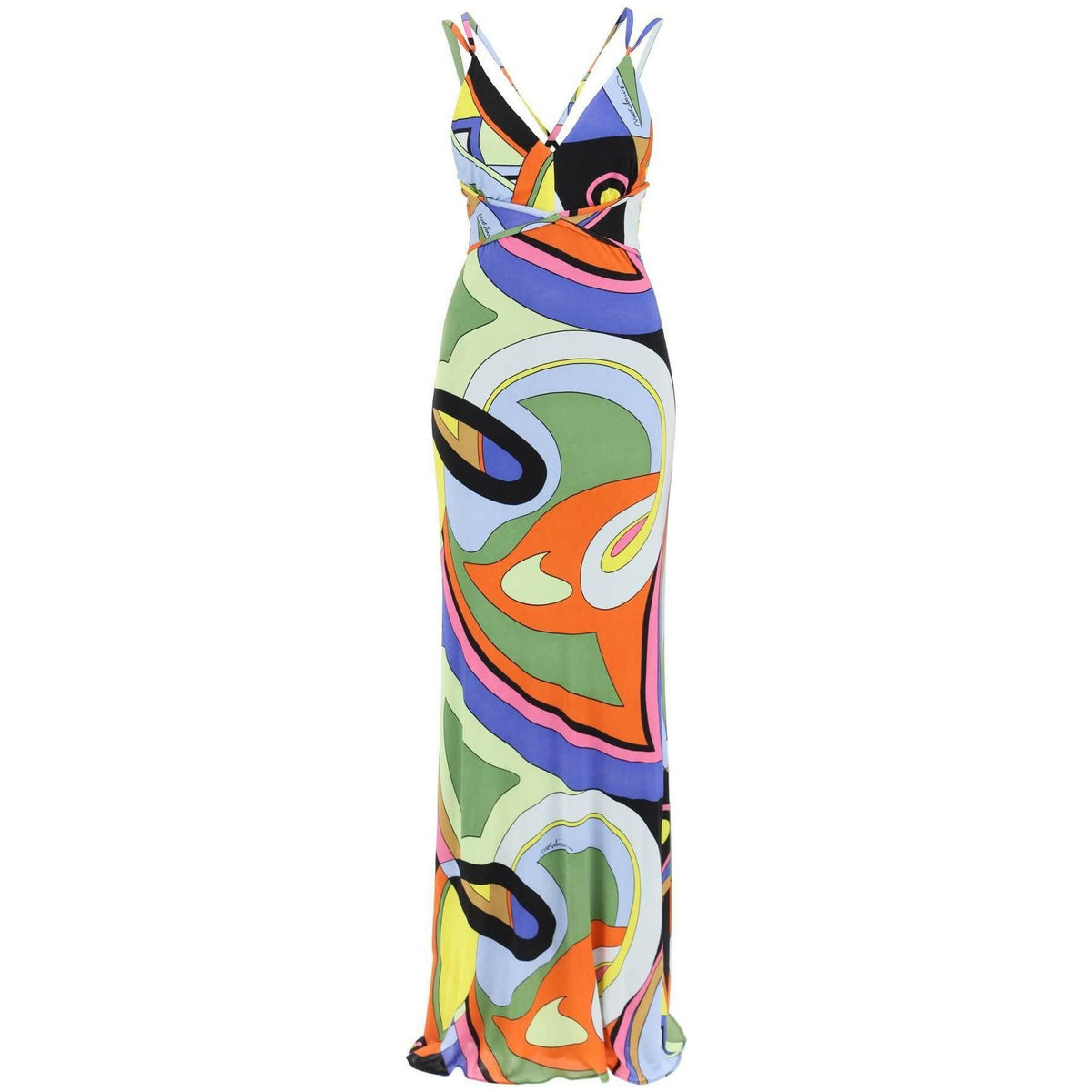Moschino Multicolor Printed Jersey Maxi Dress - JOHN JULIA