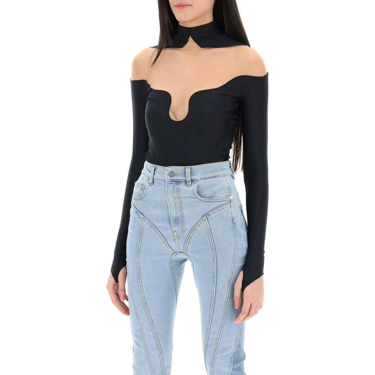 Long Sleeve Illusion Bodysuit MUGLER JOHN JULIA.