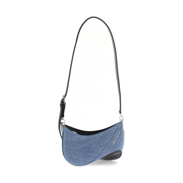 Small Denim Spiral Curve 01 Shoulder Bag MUGLER JOHN JULIA.