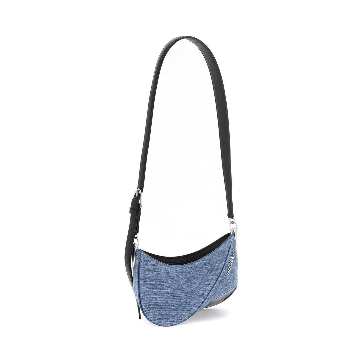 Small Denim Spiral Curve 01 Shoulder Bag MUGLER JOHN JULIA.