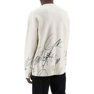 Scribble Print Wool and Cotton-Blend Sweater OAMC JOHN JULIA.