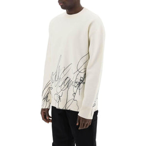 Scribble Print Wool and Cotton-Blend Sweater OAMC JOHN JULIA.