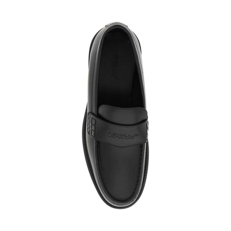 Black Leather Loafers OFF-WHITE JOHN JULIA.