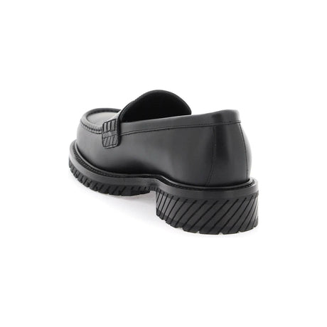 Black Leather Loafers OFF-WHITE JOHN JULIA.