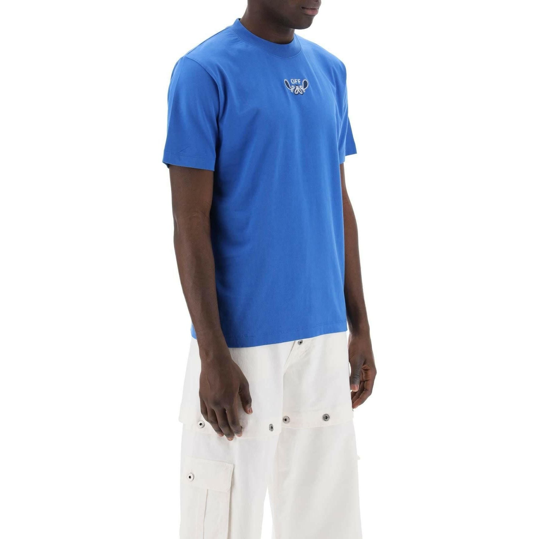 Blue Bandana Arrow Pattern T-Shirt OFF-WHITE JOHN JULIA.