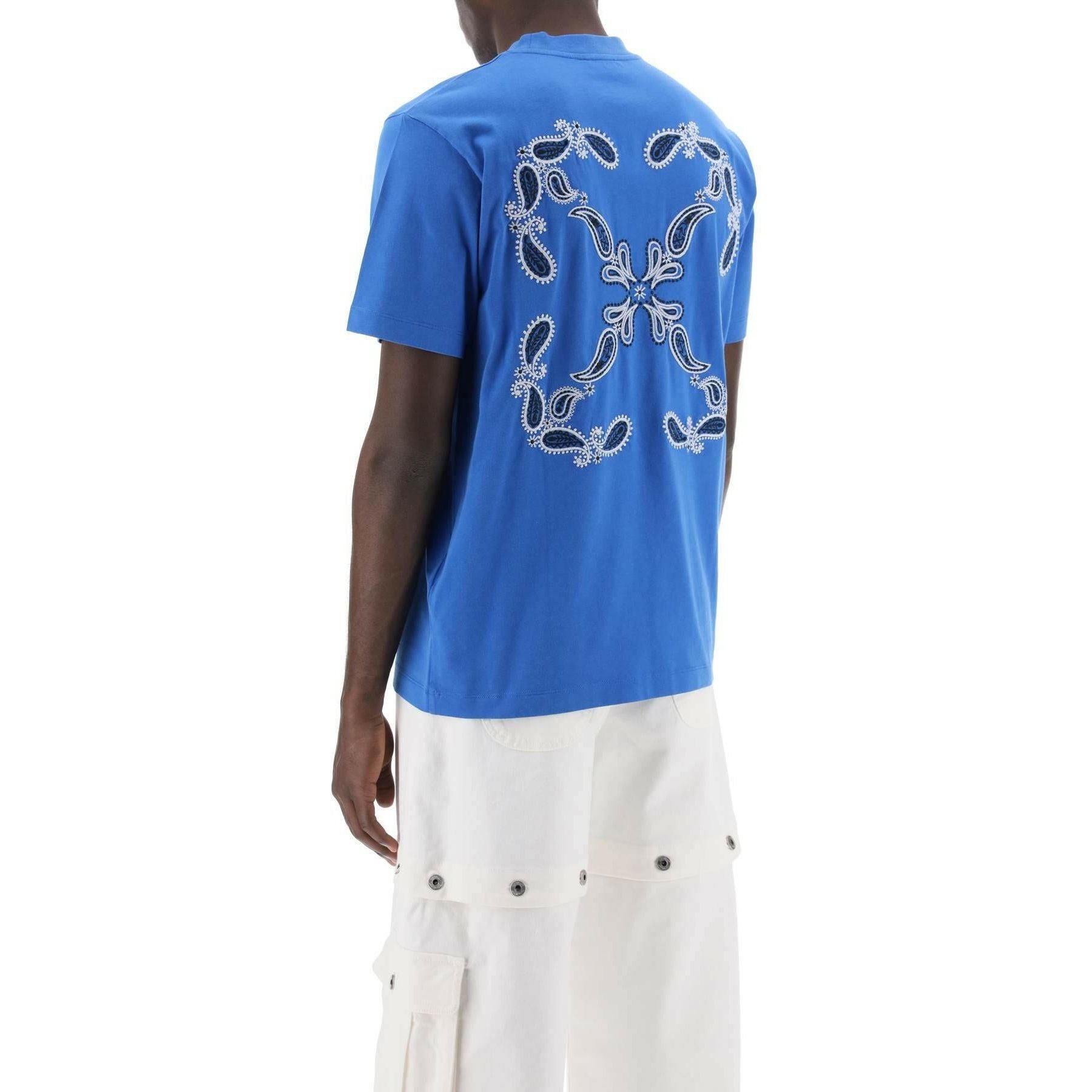 Blue Bandana Arrow Pattern T-Shirt OFF-WHITE JOHN JULIA.