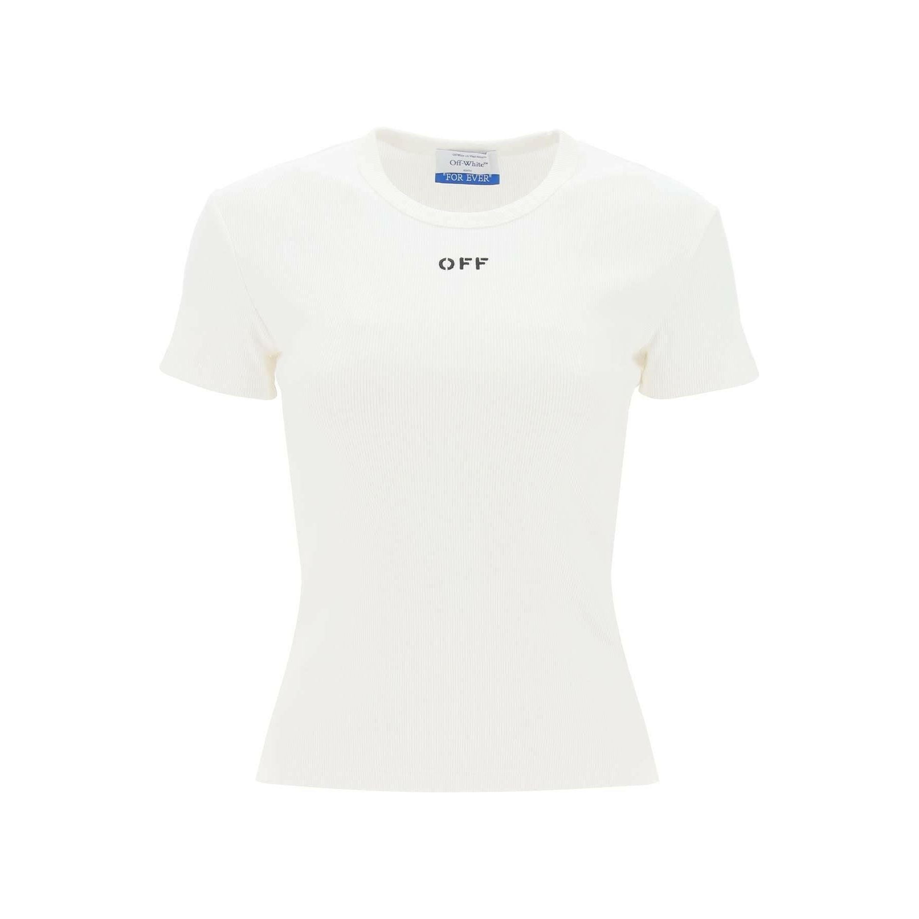 Ribbed T-Shirt With Off Embroidery OFF-WHITE JOHN JULIA.